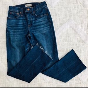 Madewell cali demi boot crop jean with raw hem